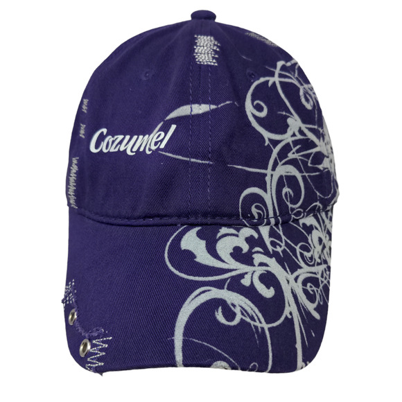DKPS Men's Strapback Hat Purple Adjustable Cozumel Mexico Vacation Tourist Cap - Picture 1 of 12